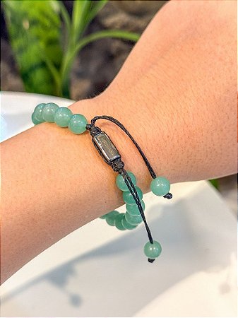 Pulseira de pedra natural Quartzo verde e/ou Signo Câncer