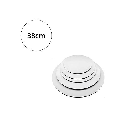 Cake Board Redondo Branco de 38cm em MDF 2.8mm - Kit 10 peças