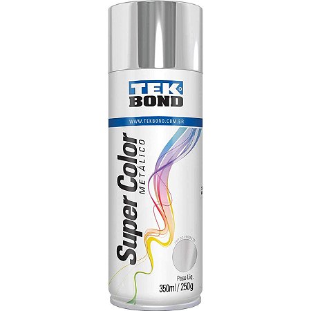 Tinta Spray Prata Metálico TekBond 350ml/250g