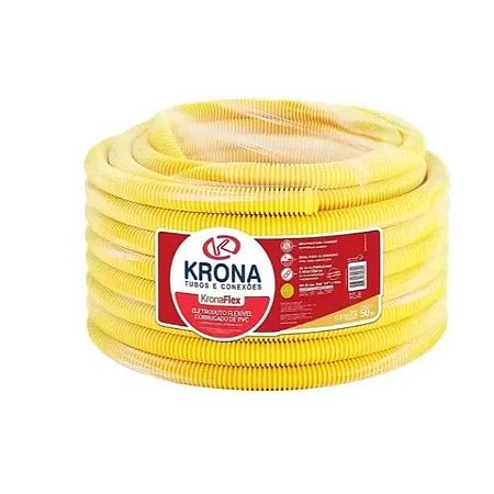 Mangueira Corrugada Amarela 50 Metros 20mm (1/2") Krona