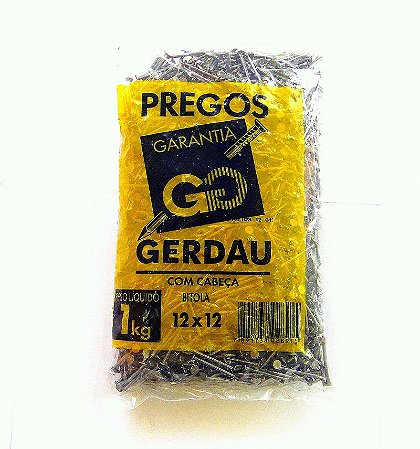 Prego 12x12 C/ Cabeça Gerdau 1kg
