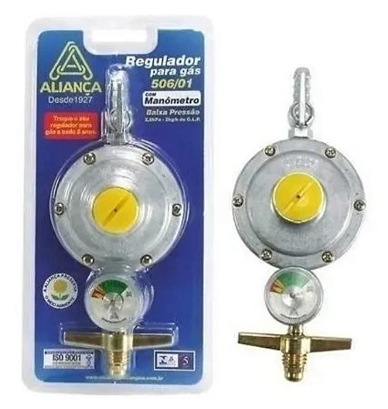 Regulador/registro Para Gás Aliança 506/01 Grande C/Manômetro