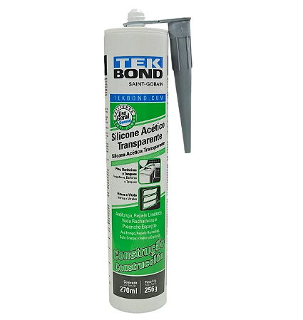 Silicone Acético Transparente Tubo 256g/270ml Tek Bond