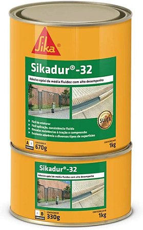 Sikadur-32 Epóxi Sika Fixação Forte Concreto E Metal 1kg