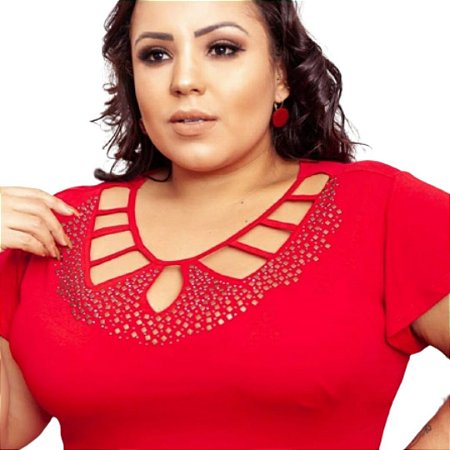 blusa evase plus size