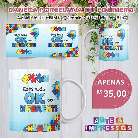CANECA PORCELANA TEA AUTISMO PERSONALIZADA