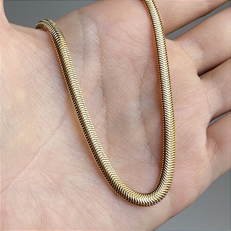 Tornozeleira Malha Maleável com Banho de Ouro 18k