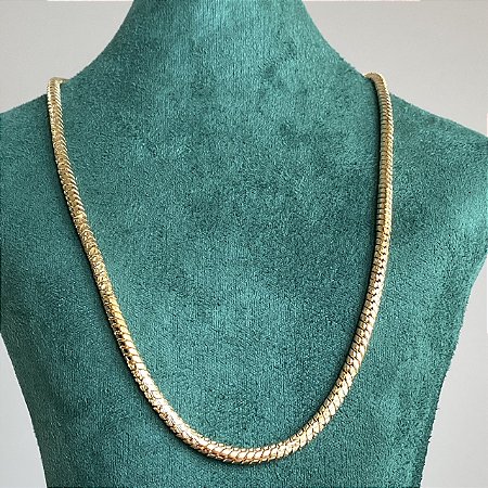 Colar Snake Maleável com Banho de Ouro 18k