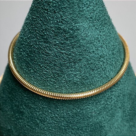Pulseira maleável malha roliça com banho de ouro 18k