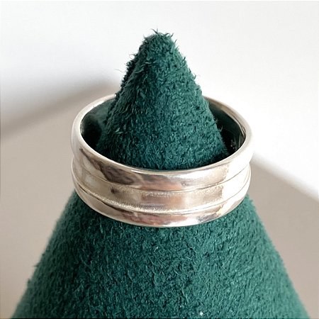 Anel boho liso 6mm de largura em prata 925