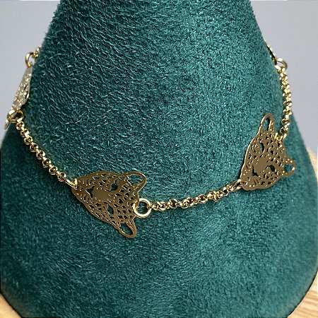 Pulseira bracelete 4 onças lisas 18cm de comprimento com banho de ouro 18k