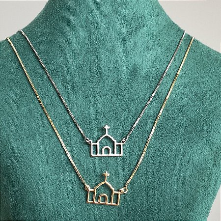 Colar Capelinha Liso com Banho de Ouro 18k ou Ródio Branco