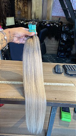Cabelo Loiro Vietnamita Platinado Raiz Esfumada - Liso - 100g