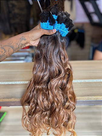 Cabelo Ondulado Ombre Hair Morena Iluminada 100g