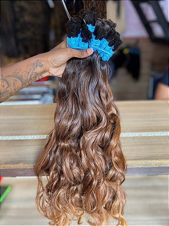 Cabelo Ombre Hair Morena Iluminada - Ondulado - 100g