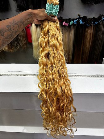 Cabelo Indiano Loiro Raiz Esfumada - Ondulado - 100g