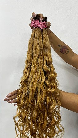 Cabelo Loiro claro Mesclado - Ondulado - 100g