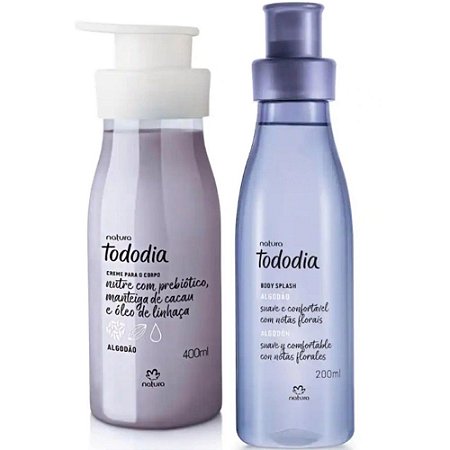 Natura Kit Tododia Algodão Creme Corporal 400ml + Body Splash 200ml -  Perfumaria Carol