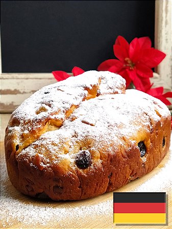 Stollen Vegano - Pão Natalino (ALEMANHA)
