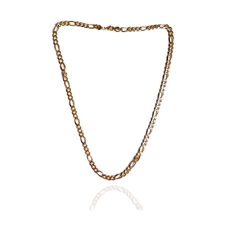 Cordão Corrente Elo Fígaro Banhado a ouro 60 cm