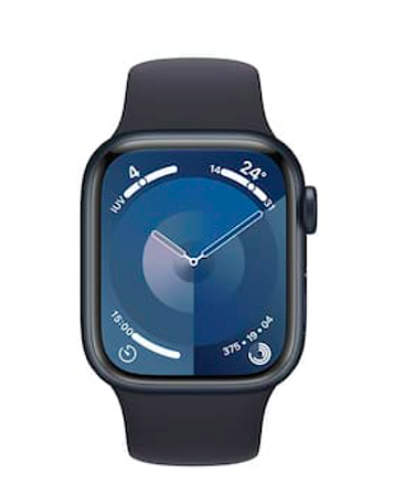 Apple Watch Series 9 GPS Caixa Meia-noite de Alumínio 41 mm Pulseira Esportiva Meia-noite P/M - Neutro em Carbono