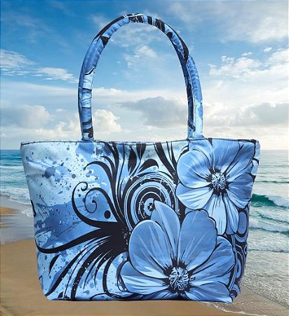 Bolsa Feminina Estampada flores Praia Piscina Passeio - RYCHRON Plus Bolsas  Incríveis