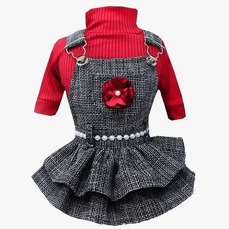 Jardineira Tweed Preta