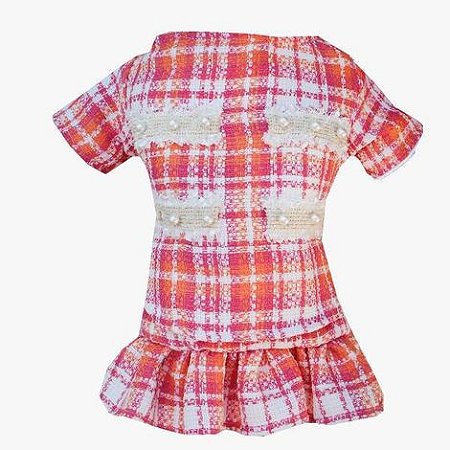 vestido Tweed Laranja