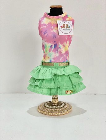 VESTIDO TIE DYE SAIA VERDE