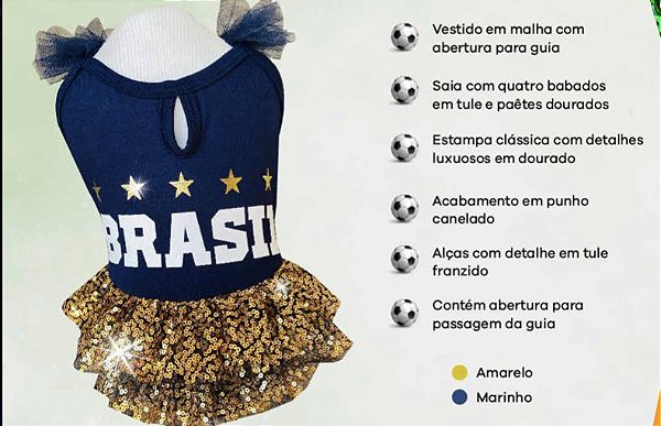 Vestido BRASIL AZUL COM MANGA EM PAETÊ