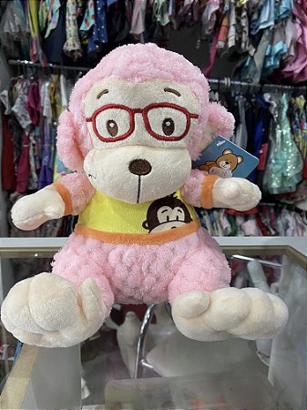 Pelúcia macaquinho rosa