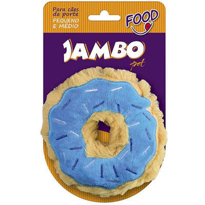 Brinquedo Jambo Mordedor Pelúcia Food Donut Azul