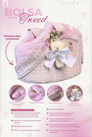 Bolsa Tweed Rosa