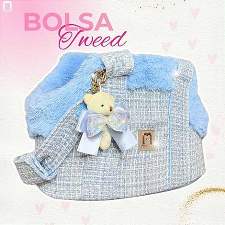 Bolsa Tweed Azul BB