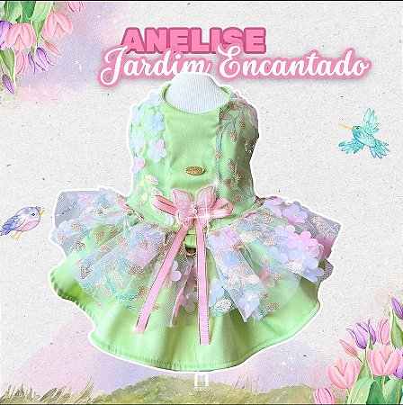 Vestido Anelise Jardim Encantado Verde Claro