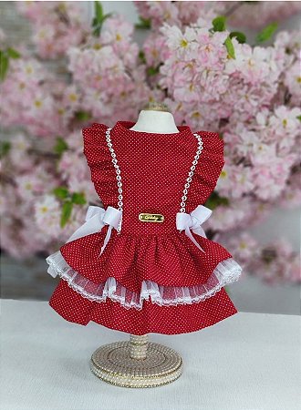 VESTIDO DOCE INFÂNCIA POÁ VERNELHO