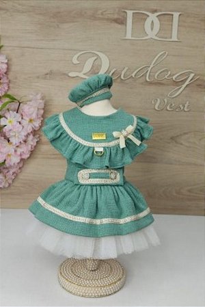 VESTIDO JACQUARD VERDE OFF