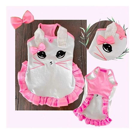 Regatinha Pet Coelhinho - Rosa Bebe