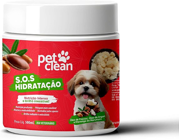 Pet Clean Máscara Hidratação S.O.S Tratamento Cães & Gatos | Cronograma Hidratação, Nutrição, Restauração Profunda Pelos (Nutrição intensa