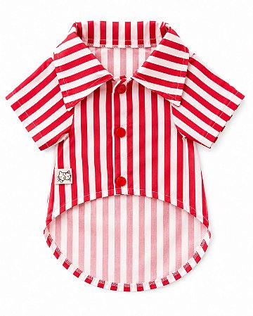 camisa lista vermelha