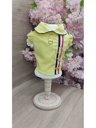 Blusa Linho Amarelo para Cães Dudog Vest