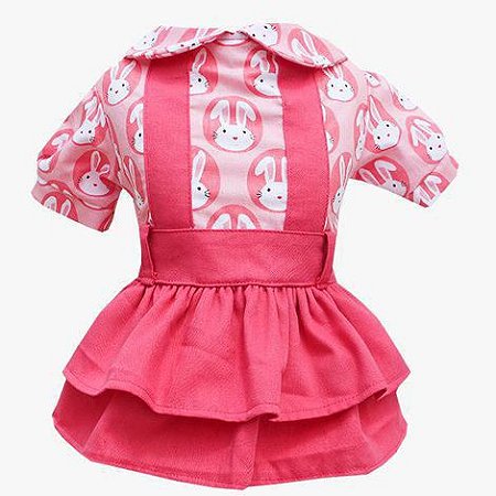Saia c/ blusa coelha Rosa