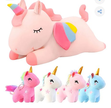 Pelúcia com 4 filhotinhos - Unicórnio