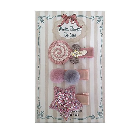 Kit Bebê Tons de Rosa e Cinza - forrado