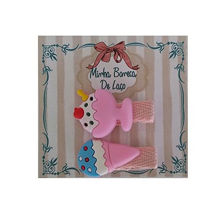 Presilha Cupcake e Sorvete - forrada