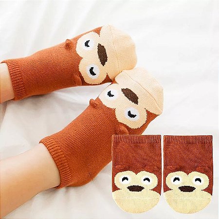 Meia infantil divertida - Macaco Danado