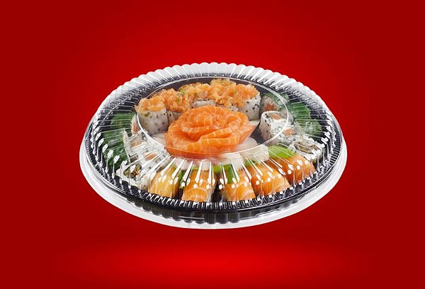 Bandeja Plastica Np-30s Preto Sushi 100un