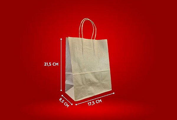 Sacola Kraft Lc 17,5x8,5x21,5cm C/10 Un