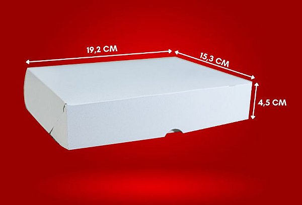 Caixa Papel Branco B-4  19,2x15,3x4,5 Cm