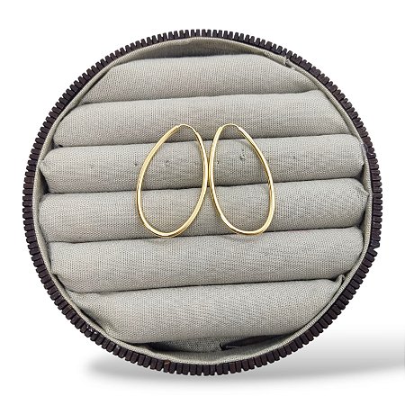 ARGOLA FOLHEADA OVAL LISA 36X20MM